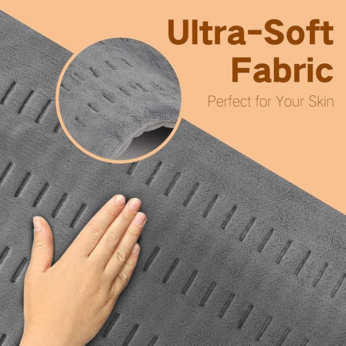 ZXU Heating Pad for Back Pain and Cramps Relief, 12” x 24” Ultra Soft Hot Heated Pad with Moist Heat and Auto Shut-Off for Neck, Shoulder, Machine Washable