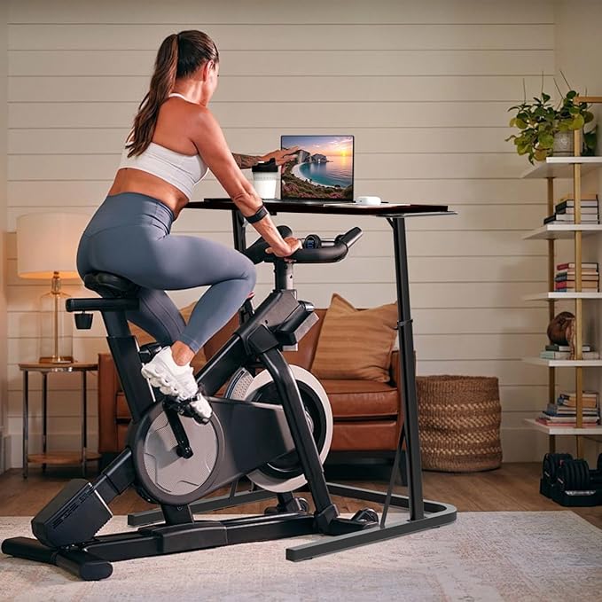 Adjustable Treadmill Walking Pad Desk, for Bike/Cycling Trainer, Workstation Standing Desk, Trainer Stand Table for Indoor, Treadmill Attachment-Exercise While Working or Watching TV, Black