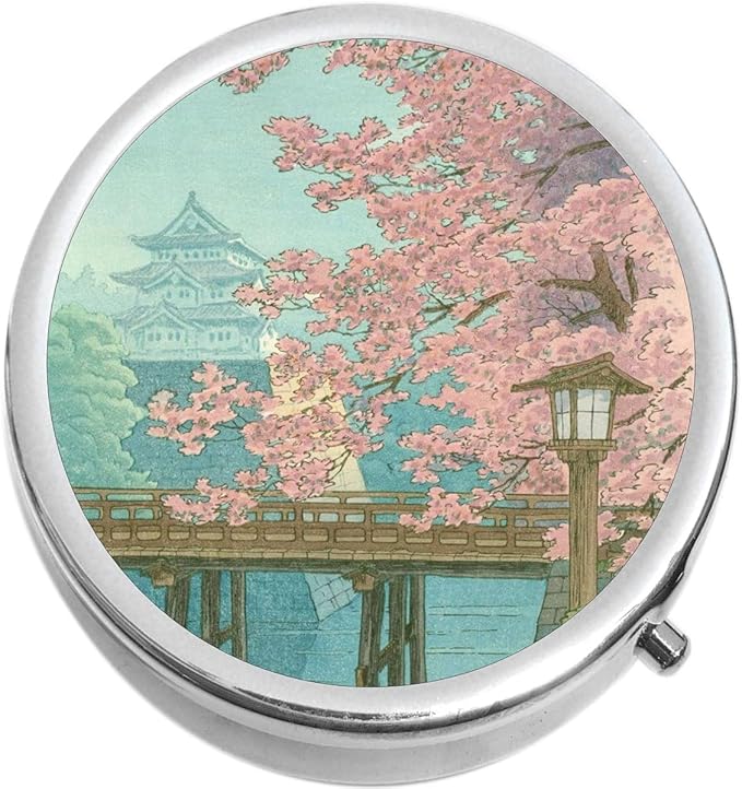 Japanese Cherry Blossoms Medicine Pill Box