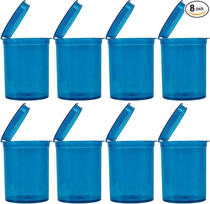8 Pack 30 Dram Child Resistant Airtight Pop Top Containers, Plastic Empty Pill Bottles with Caps,Waterproof Travel Holder Vial Bottles for Supplements, Vitamins & Medicines (30)