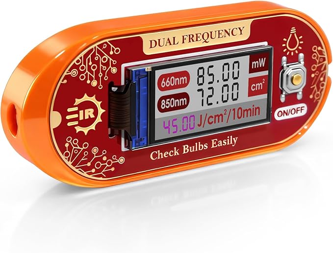 Red Light Therapy Meter - 660nm & 850nm Detector with Real-Time Irradiance Reading, Energy Density Estimation, Compact Light Tester for Panels, Masks & Infrared Devices