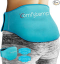 Comfytemp Ice Pack for Back Pain Relief, 2 Pcs, Sciatica Ease Brace, Reusable Gel Lower Back Ice Wrap for Injuries, Hot Cold Compress for Lower Lumbar, Waist, Men Women After Surgery (Blue)