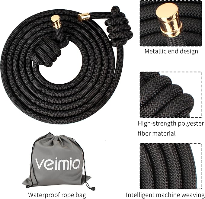 veimia Flow Rope for Fitness High Performance Double Woven Workout Rope Adjustable Flow Jump Rope for Men Women Training Indoor Outdoor Cardio Exercise Rope for beginner