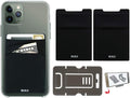 RFID Blocking Phone Card Wallet - Double Secure Pocket - Ultra-Slim Self Adhesive Credit Card Holder Card Sleeves Phone Wallet Sticker All Smartphones(Black)-2PC