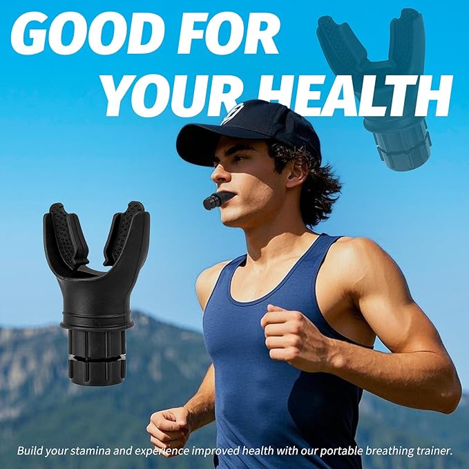 Lung Trainer, Breathing Trainer Exercise Device for Lungs - Portable Running High Altitude Breath Respiratory Trainer Lung Exerciser Device for Athletes, Lung Expander Strengthening Device for Sports