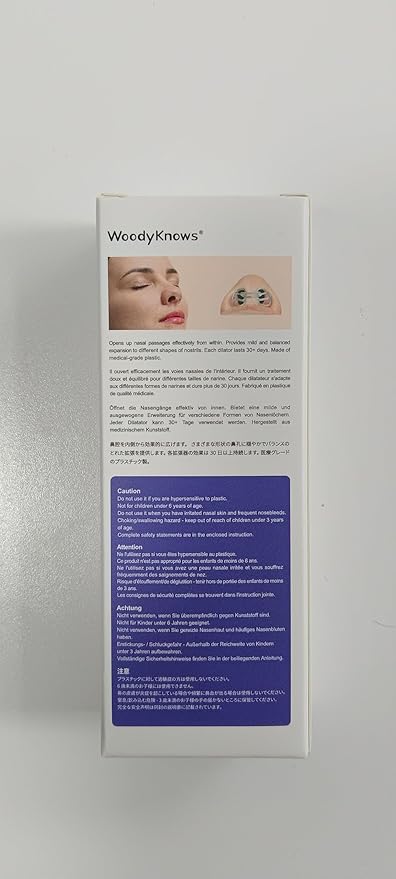 WoodyKnows Super-Support Nasal Dilator, Improves Sleep and Sports Airflow, Nasal Congestion and Nose-Related snoring aid (XS 8Pack)