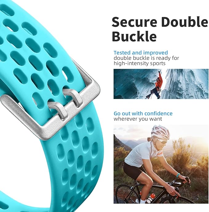 Getino Compatible with Fitbit Charge 5 Bands/Charge 6 Bands for Women Men, Breathable Replacement Sport Strap Adjustable Wristbands for Fitbit Charge 5/ Charge 6 Advanced Fitness Tracker, Teal Blue
