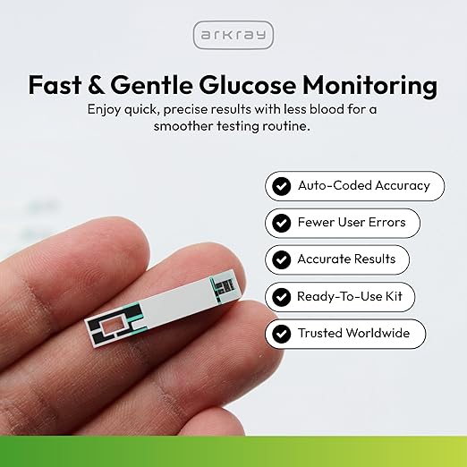 ARKRAY GLUCOCARD Vital Blood Glucose Meter Kit – Complete Glucose Monitoring System with Meter, 10 Test Strips, 10 Lancets, Control Solution, Lancing Device & Carrying Case