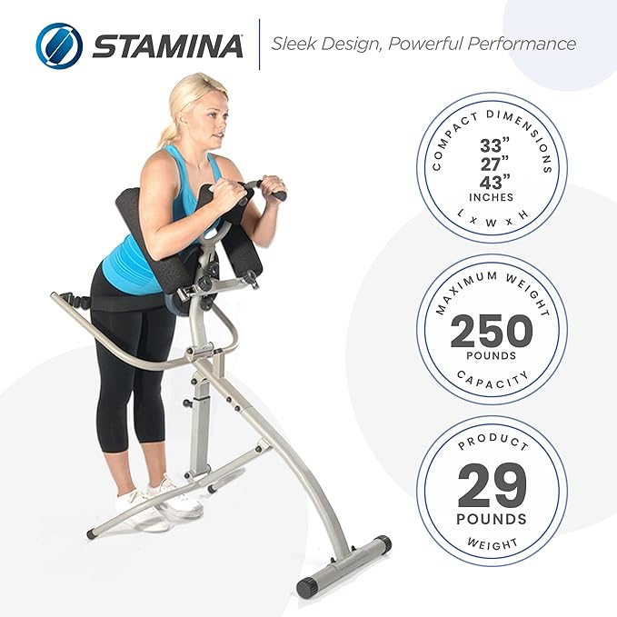 Stamina InLine Traction Control System, Back Pain Relief & Spine Decompression Machine - Stretching and Exercise Equipment for Home and Gym Workout - Portable Lower Body Fitness Stretcher