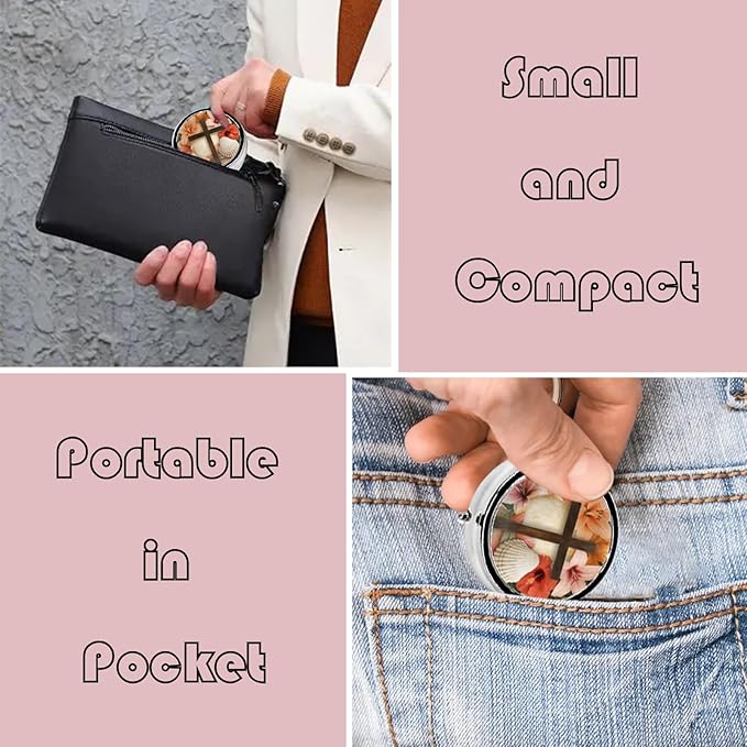 Metal Pill Organizer - 3-Compartment Mini Round Pill Case for Pocket & Purse, Portable Vitamin Holder, Easy-Open Design for Travel - The Christian Cross