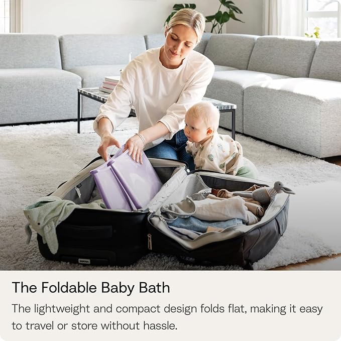 Stokke Flexi Bath X-Large, Sandy Beige - 31.5 x 15.7 x 9.4 in - Best for Infants & Toddlers - Lightweight, Foldable & Easy to Store - Convenient to Use at Home or Traveling