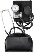 HealthSmart Manual Blood Pressure Monitor, Self Taking Blood Pressure Kit, With Cuff Size 13-17 Inches with Attached Stethoscope, Black, Adult Large