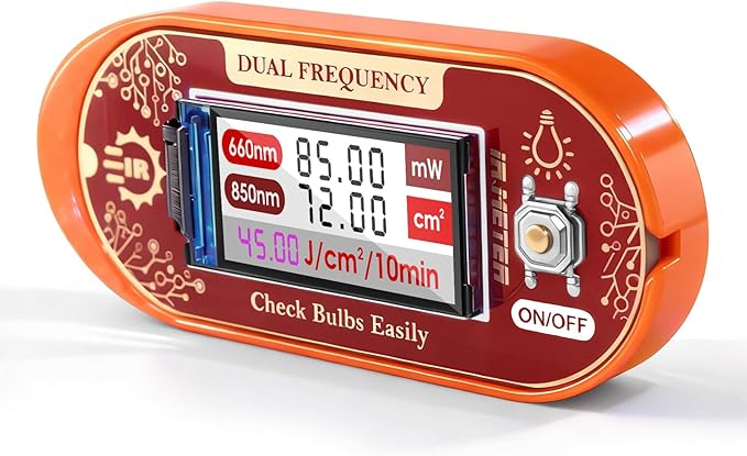 Red Light Therapy Meter - 660nm & 850nm Detector with Real-Time Irradiance Reading, Energy Density Estimation, Compact Light Tester for Panels, Masks & Infrared Devices