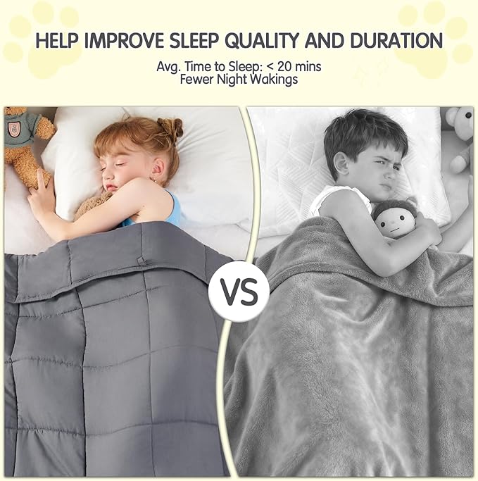 yescool Weighted Blanket 5 Pounds Cooling Weighted Lap Blanket, Grey Heavy Blanket for Sleeping, Weighted Throw Blanket Gifts for 40-60lbs, 36"x48"