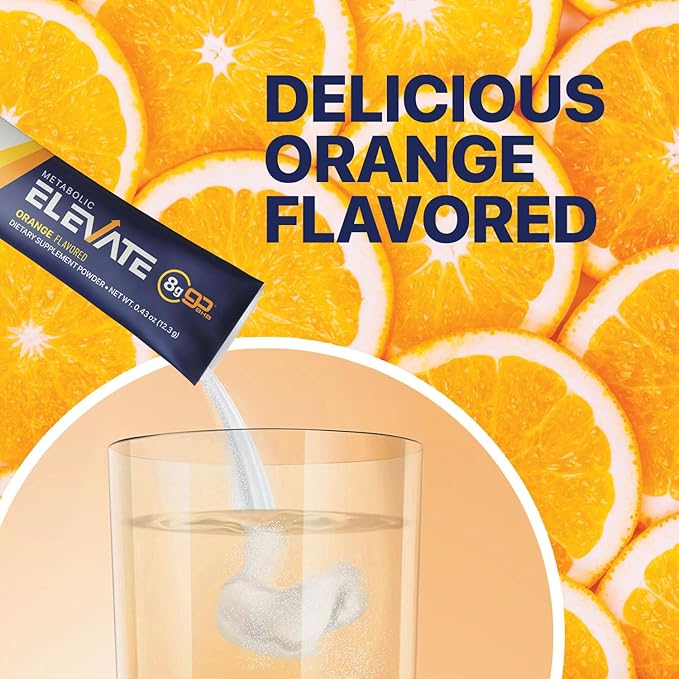 Real Ketones MCT & BHB Exogenous Ketones Drink Mix Packets Elevate Keto Electrolytes Powder Packets No Sugar with 4 Main Electrolytes Plus Hydrating Proprietary Keto BHB - 7-Pack Orange