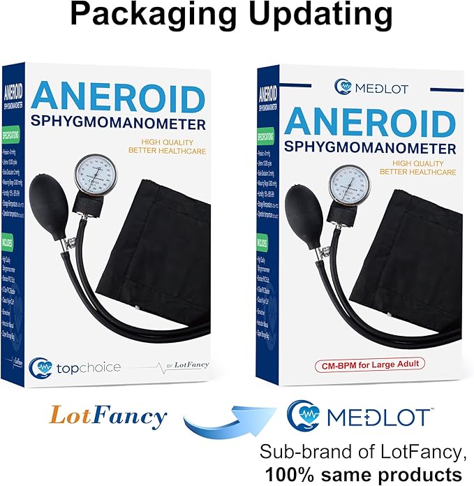 LotFancy Manual Large Blood Pressure Cuff Adult, Professional BP Cuff 13"-20", Large Adult Size Sphygmomanometer with Carrying Case and Zero Calibration for Home Use, Nursing Student, Doctor, Nurse