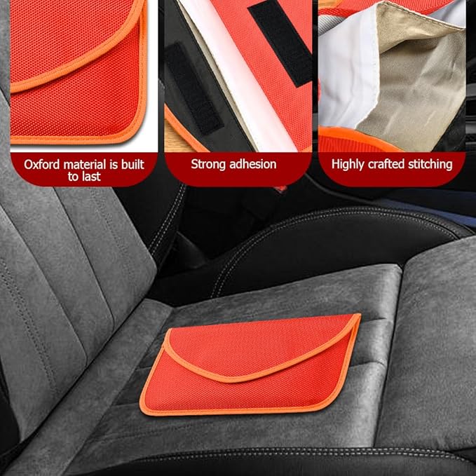 2PCS Faraday Bags for Car Key and Cell Phone, Signal Blocking Bag, Faraday Key Fob Protector, Universal Cell Phone Privacy Card Protection Car Accessories for Anti-Thefting (Orange)