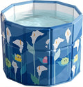 Quivora 27.5" Portable Bathtub for Adults, Seniors, Kids & Pets, Inward Folding Edge for Easy Step-In, 2-in-1 Ice Bath & Hot SPA Collapsible Soaking Tub (Blue, 27.5x26")