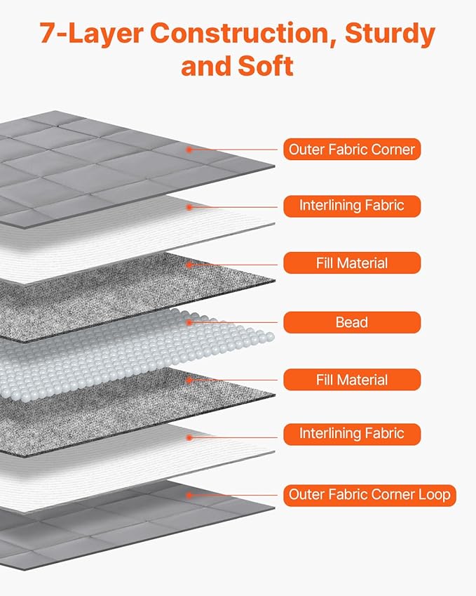 VEVOR Weighted Blanket 60 x 80 inch - Queen Size, 25 lbs Heavy Blanket with Cooling Glass Beads, Soft & Breathable for All-Season Use, Suitable for Adults 250–310 lbs, Ideal Gift Choice (Grey)