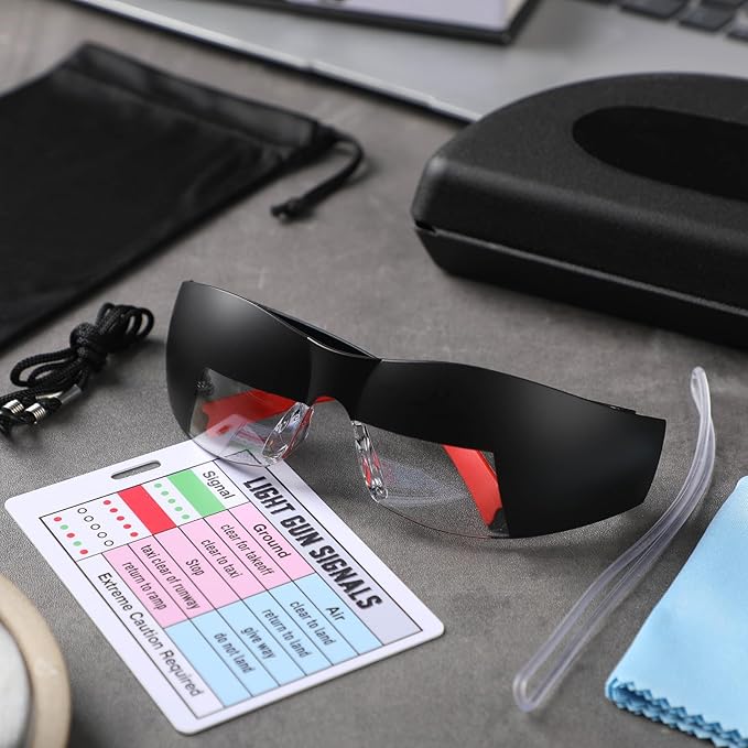 Flight Training Glasses Flight Goggles IFR Training Aviation Glasses Black View Limiting Goggles Device with Luggage Tag Box and Storage Bag