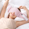 FRESHME Weighted Sleep Mask for Women - Pink Oversize Large (0.7lb/11oz) Cotton Heavy Blackout Face Eye Mask Cover Pillow with Nose Pad for Men Women Deep Sleeping Night