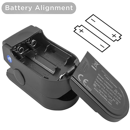 FL-350 Pulse Oximeter with Carrying Case & Batteries & Lanyard, Black