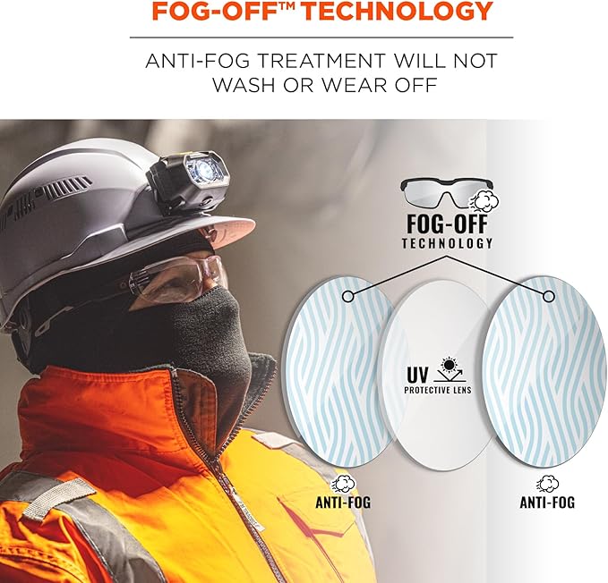 Ergodyne Skullerz VALI Frameless Safety Glasses, Lightweight, Anti Fog