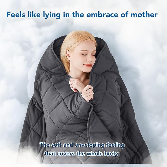 Topcee Weighted Blanket for Adults (20 lbs, 48" x 72") Twin Size Soft Cooling Heavy Blanket Sleeping, Apply to 130-160 lbs Body, Thick Breathable Blanket with Glass Bead, Easy Care