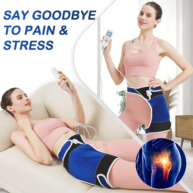 Hip Heating Pad for Hip Pain Relief,Hip Support Brace for Sciatica Pain Relief,Heated Hip Brace with Auto Shut Off,Lower Back/Thigh/Buttock Electric Heat Pad for Men Women,86℉-158℉ Adjust