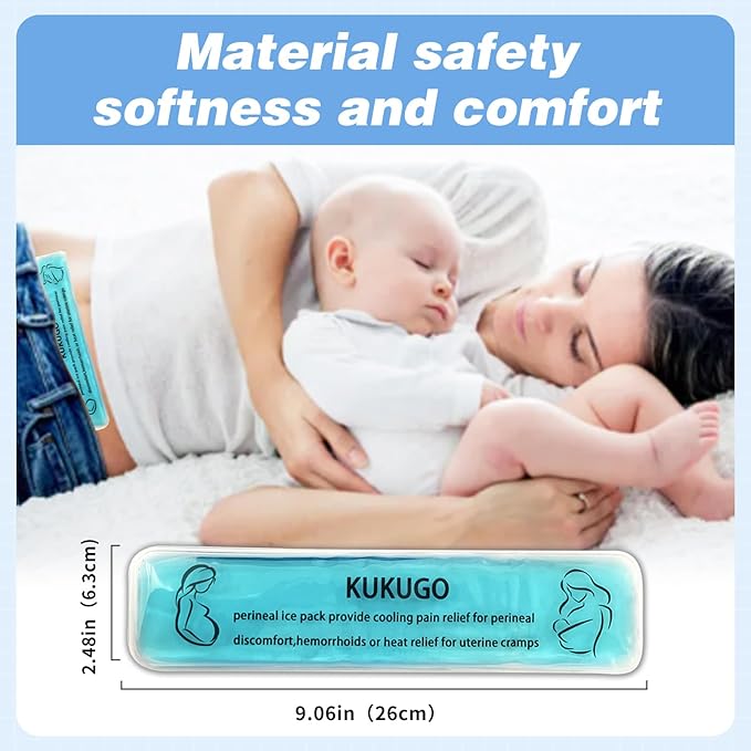 Perineal Ice Packs, Perineal Cooling Pads, Hemorrhoid and Perineal Ice Packs, Postpartum and Hemorrhoid Pain Relief, Hot & Cold Packs for Women After Pregnancy and Delivery, 2 Ice Pack and 2 Cover