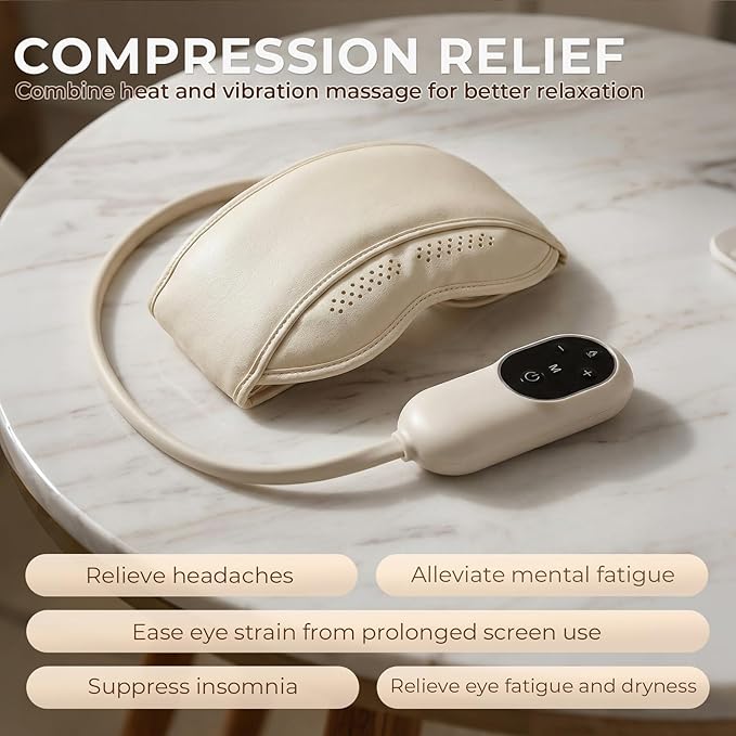 YETEE Head Massager with Heat,Head Massager for Headaches, Eye and Scalp Massager, Comfort Focused Massage Device, 3 Heat Levels, 4 Massage Modes, 6 Airbag Massage Zones
