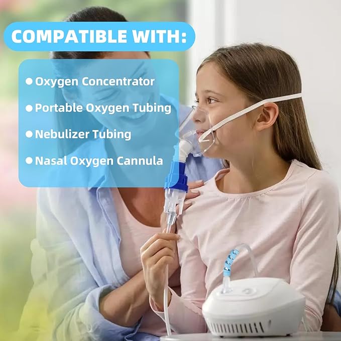 10 Pack Oxygen Tube Support Crimp Straightener for Portable Oxygen Concentrator, Oxygen Tubing Support for Oxygen Tank Oxygen Hose Nasal Cannula Oxygen Accessories (Blue)
