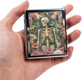 8-Compartment Pill Box Organizer Portable and Stylish Medicine Case, Versatile Storage for Medication - Ideal Travel Accessory & Unique Gift Idea (Blooming Skull)