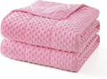 Topcee Weighted Blanket for Adults (15lbs 48"x72"), Minky Dots Heavy Blanket for 140-160lbs Sleeping, Soft, Cozy and Cooling Weighted Throw Blankets, Machine Washable, Pink