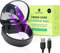 FRESH KNIGHT UV Retainer Case | UVC Retainer Cleaner, Disinfects Cleans and Removes Odors, Mouth Guard Case, compatible for Invisalign Container (Black-UV)