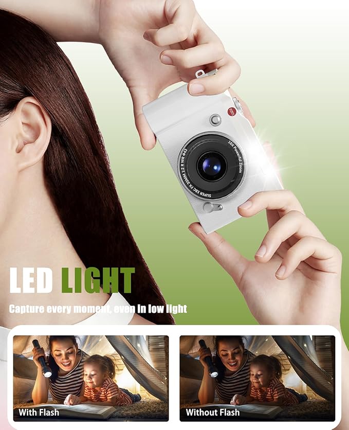 Kids Digital Camera 64MP 1080P 2.4" Flip Screen 32GB SD Card Camera for Kids Girls Toys 3-12 Year Old Girl Gifts
