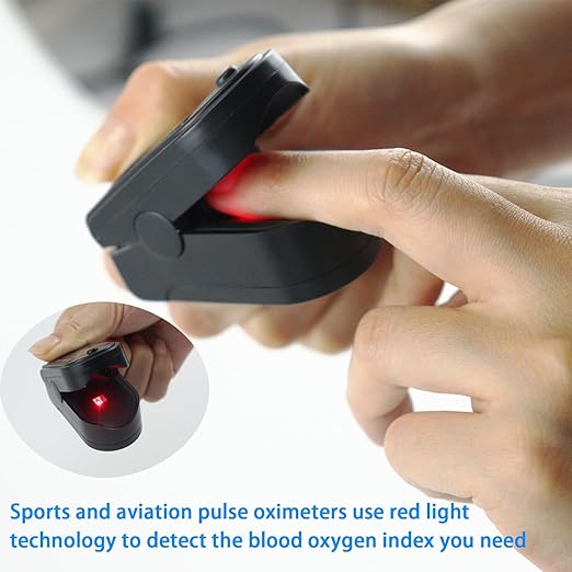 Athletic & Aviation Oxygen Monitor, Pulse Oximeter SpO2 and PR Value Waveform Blood Oxygen Neck/Wrist/Pulse Oximeter Fingertips (ferrous)
