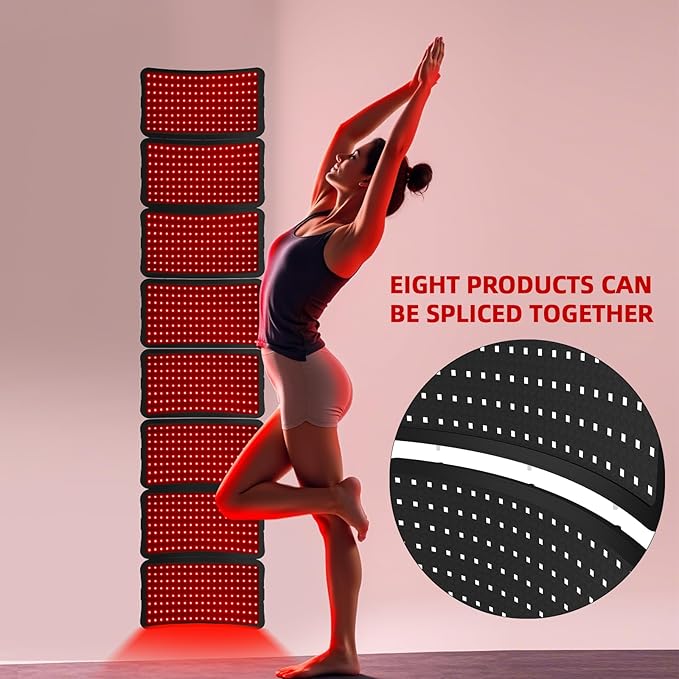 Red Light Therapy Device – 660nm Red & 850nm Infrared LED Lamp for Face & Body, Versatile Design with Stand, Legs & Strap, Well-Made and Easy to Use (Black)