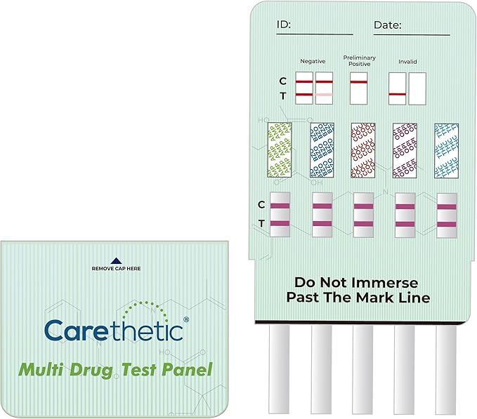 5 Panel Multi Drug Test Kit - Amphetamine, Oxazepam, Cocaine, Marijuana, Morphine - Instant Urine Screen, 5 Pack