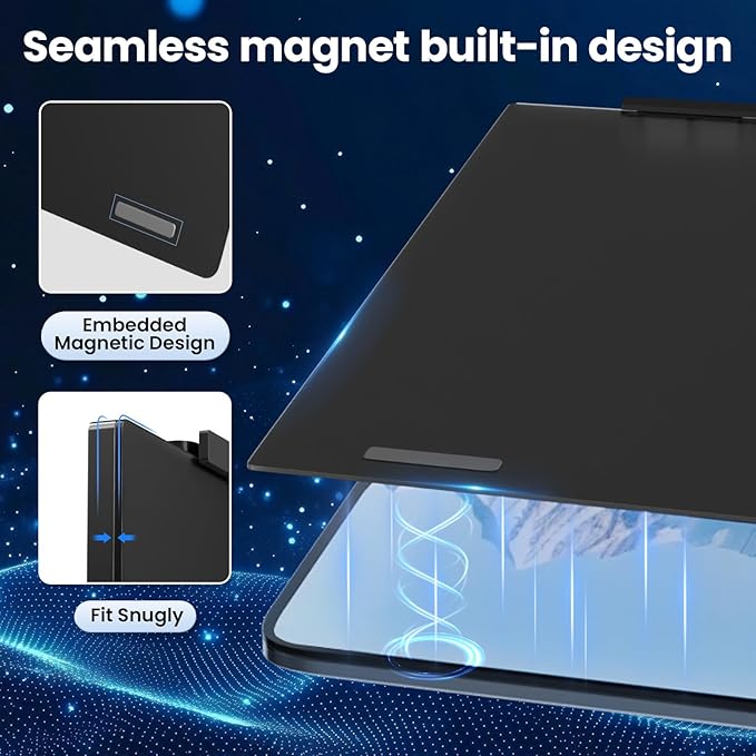 32 Inch Privacy Screen for Computer Monitor 16:9 Aspect Ratio,Magnetic Anti Glare Blue Light Hanging Private Protector Eye Care,32in Removable Anti Spy Filter Shield for Digital Workplaces