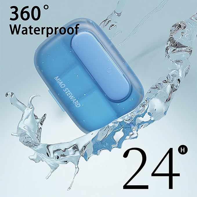 Portable 6-Grid Pill Organizer Waterproof Magnetic Small Lightweight BPA-Free Daily Outing Vitamin Supplement Herb Storage Box for On-The-Go Medication Green