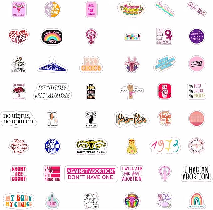 BulbaCraft 100Pcs Pro Choice Stickers, Pro Abortion Stickers, Reproductive Rights Laptop Decals, Feminist Gifts Women, Gifts for Women & Men