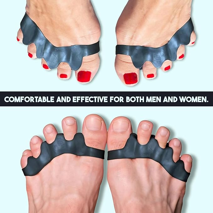 PrimalStep Toe Separators, Spreaders, Spacers, Straightener to Correct Toes for Men and Women, Bunion Corrector, Foot Pain, Plantar Fasciitis, S/M