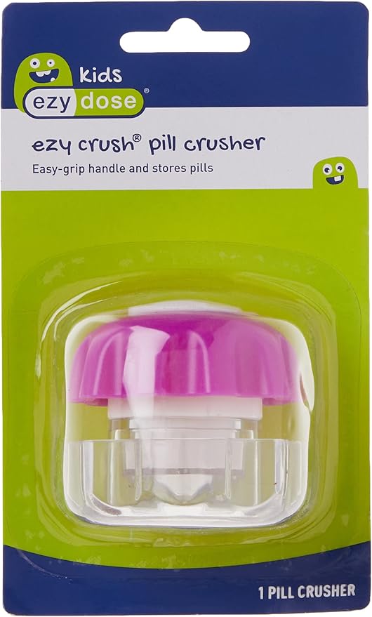 EZY DOSE Crush Pill, Vitamins, Tablets, Crusher and Grinder with Storage Compartment, Kids, Pets, Elderly, Effortlessly Crushes Medications into Fine Powder, Easy-to-Use, Color May Vary, BPA Free