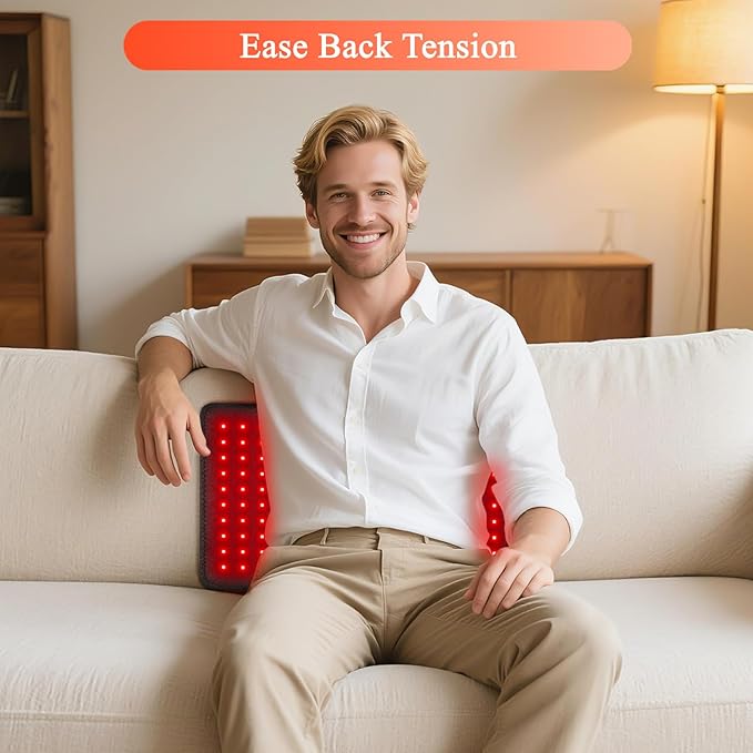 Red Light Therapy for Body, 20" Large 660nm 850nm LED Near Infrared Redlight Therapy Pad Belt Wrap for Neck Knee Shoulder Back Stomach Muscle