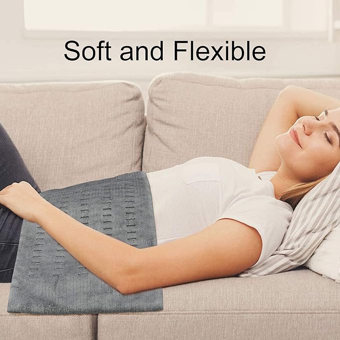ZXU Heating Pad for Back Pain and Cramps Relief, 12” x 24” Ultra Soft Hot Heated Pad with Moist Heat and Auto Shut-Off for Neck, Shoulder, Machine Washable