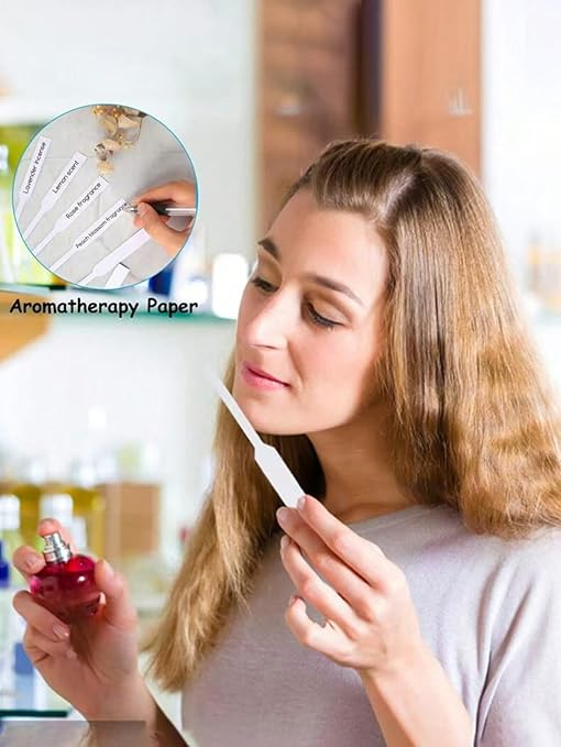 200 PCS Perfume Test Strips Disposable White Perfume Tester Strips Essential Oils Test Card Blotter Paper for Perfume Fragrances Scents Testing