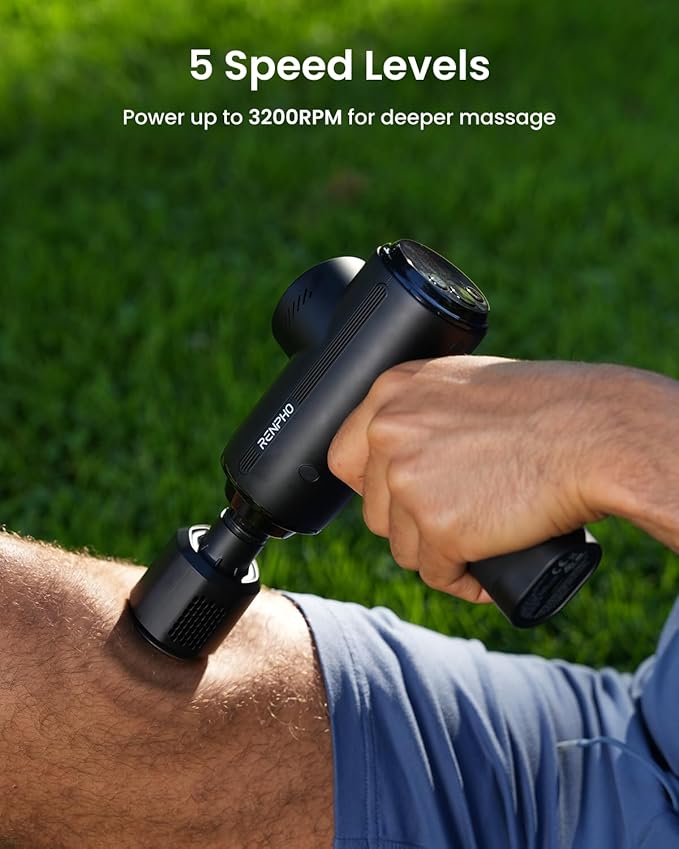 RENPHO Active Thermacool 2 Massage Gun with Heat and Cold, [2026 Upgraded] Percussion Deep Tissue Handheld Neck Massager, FSA Approved, Muscle Masajeador for Men Women Athletes HSA