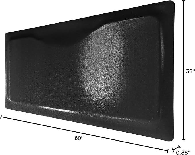 Rhino Mats, Rhino Hide Salon Mat, Non-Slip Standing Cushioned Comfort Anti-Fatigue Mat for Salon, Barbershop, or Spa (Black Rectangle, 3' x 5' x 7/8")