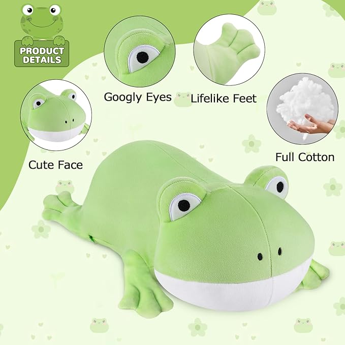 Frog Heating Pad for Period Cramps Menstrual Pain Relief, Portable Electric Heat Pads USB Powered, Cute Frog Plush Stuffed Animals Gift, Funny Frogs Gifts for Women Teen Girls Birthday Christmas